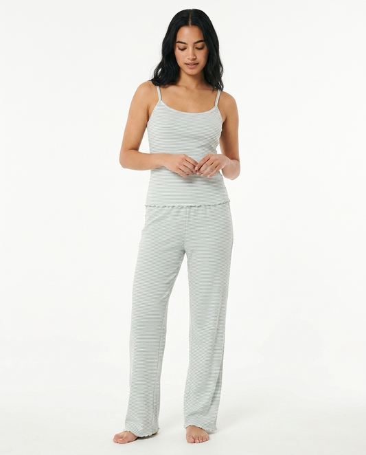 Striped Ribbon PJ in Mint