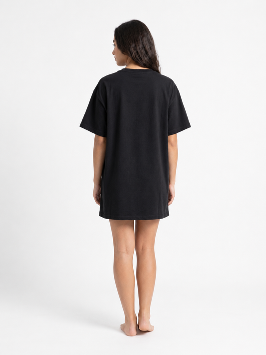 Cherry Bliss Night Shirt in Black